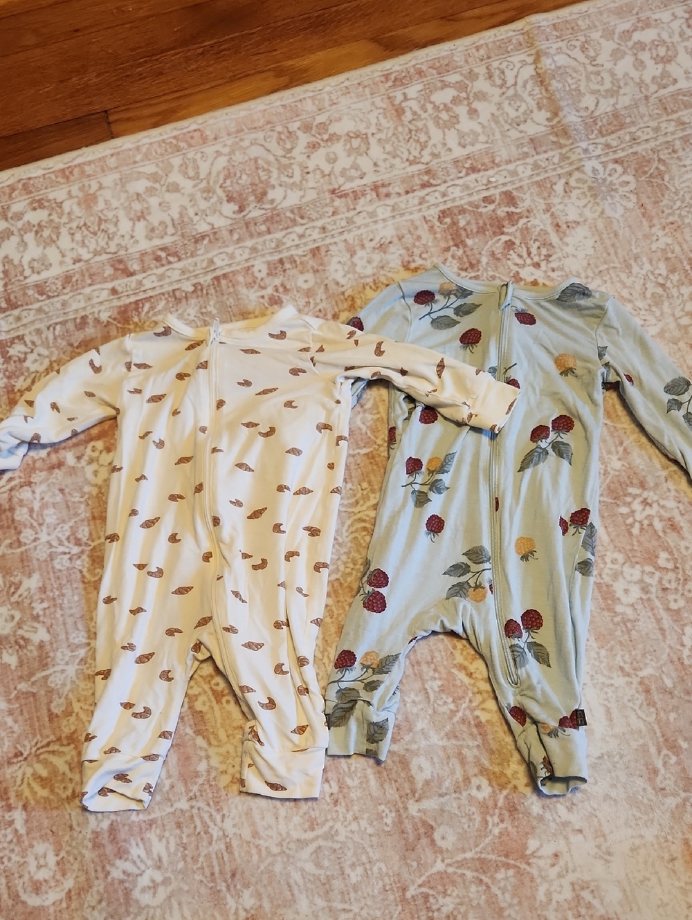 Baby Zip Front One-Piece - Croissant And Berries